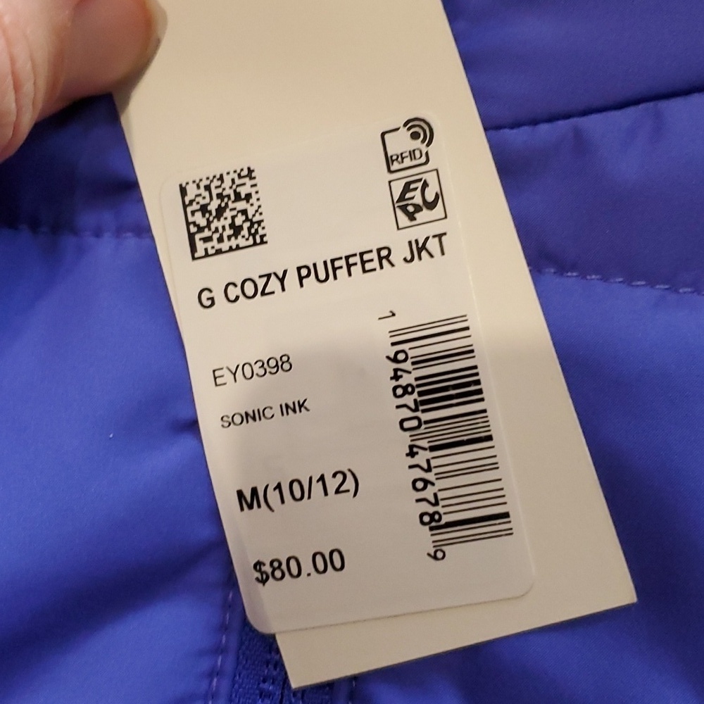 Adidas Puffer Jacket Size Medium 10/12 - Picture 5 of 6